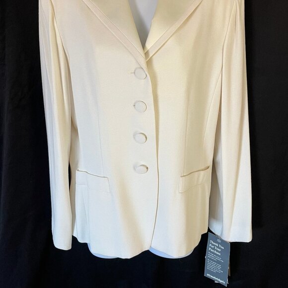 NWT Vintage KASPER for A.S.L Size 16 Vanilla Dress Blazer Suit Separate OffWhite - Picture 2 of 12